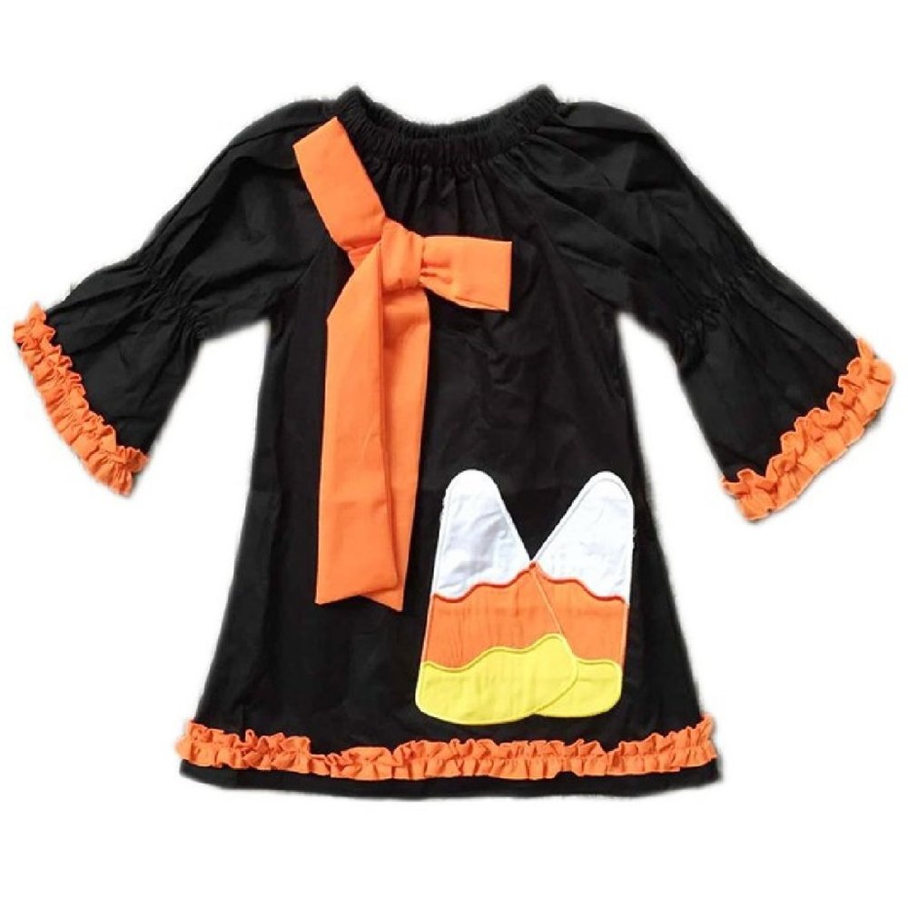 Little Girl Dress Kids Halloween Pillow Case Long Sleeve Girl Dress Size 2T-8